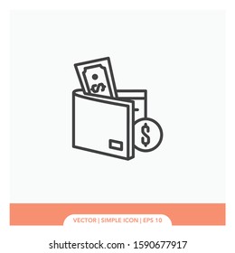 Money wallet Icon Vector Illustration