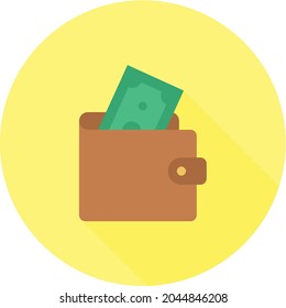 Imagen vectorial de icono Dinero en cartera. También se puede usar para Fitness físico. Adecuado para aplicaciones móviles, aplicaciones web y medios impresos.