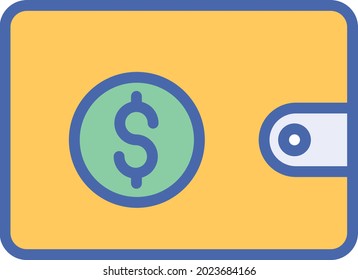 Icono de vector aislado de la cartera de dinero que puede modificar o editar fácilmente

