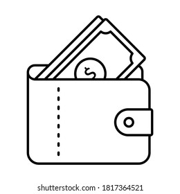 
Money in wallet  Line Style vector icon which can easily modify or edit
