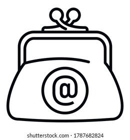 Money wallet loan icon. Outline money wallet loan vector icon for web design isolated on white background