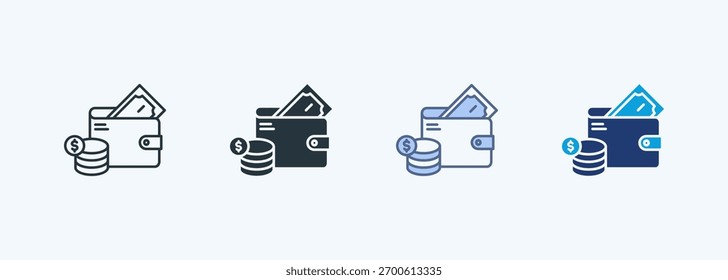 Money Wallet Multiple Style Icon Collection
