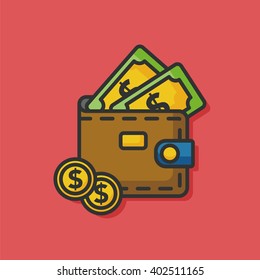 money wallet purse vector  icon