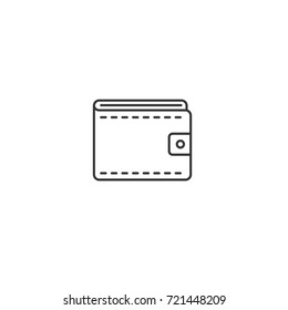 Money wallet thin line vector icon 