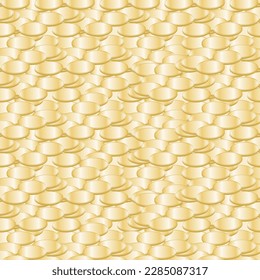money wallpaper. a scattering of gold coins. seamless pattern. a poster to attract the energy of money, wealth. egregor. feng shui. print, cover. vector illustration.