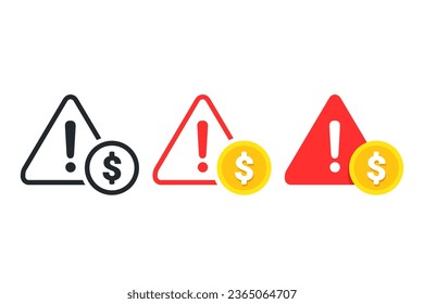 Money warning icon. illustration vector