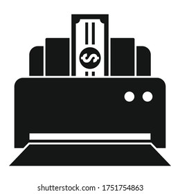 Money wash printer icon. Simple illustration of money wash printer vector icon for web design isolated on white background