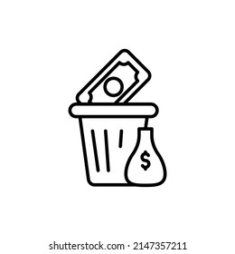 Money Waste icon in vector. logotype