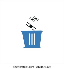 Money Waste Trash Icon Illustration