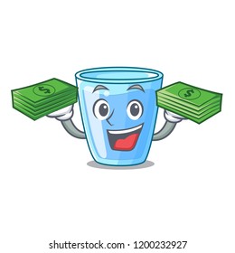 With money water glass isolated on the mascot