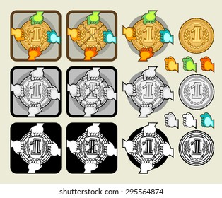 Money and wealth control, fair divide and share vector graphics.