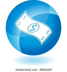 Money web button isolated on a background