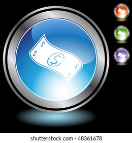 Money web button isolated on a background
