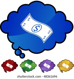 Money web button isolated on a background