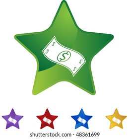 Money web button isolated on a background