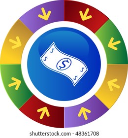 Money web button isolated on a background