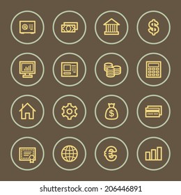 Money web icons set, coffee series