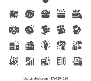 Money Well-crafted Pixel Perfect Vector Solid Icons 30 2x Grid for Web Graphics and Apps. Simple Minimal Pictogram