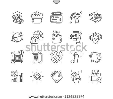 Money Well-crafted Pixel Perfect Vector Thin Line Icons 30 2x Grid for Web Graphics and Apps. Simple Minimal Pictogram