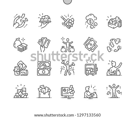 A lot of money Well-crafted Pixel Perfect Vector Thin Line Icons 30 2x Grid for Web Graphics and Apps. Simple Minimal Pictogram