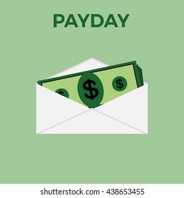 money in a white envelope. White wages.Payday