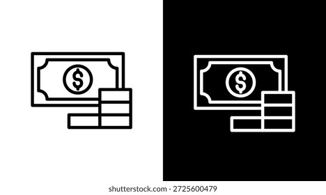 Money White Icon Definir Vetor