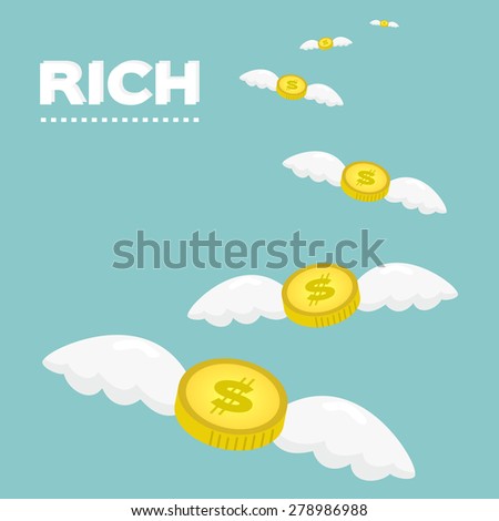 Money Wings Cartoon Made Vector Stock Vector Royalty Free - money and wings cartoon made in vector