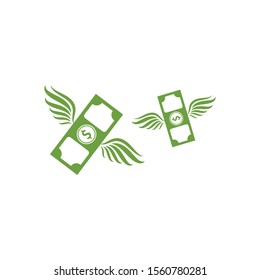 money wings  logo icon vector illustration design