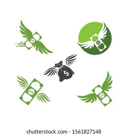 money wings  logo icon vector illustration design