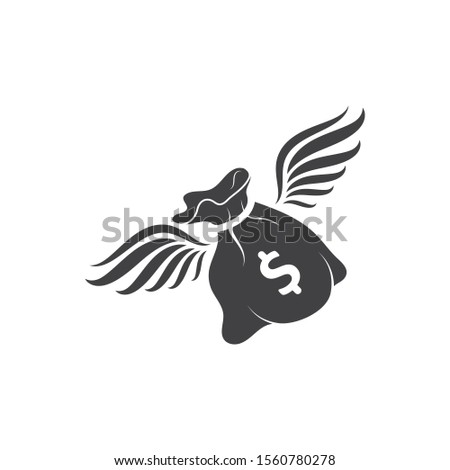 money wings  logo icon vector illustration design