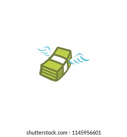 Vektorillustration-Symbol für Geld mit Flügen