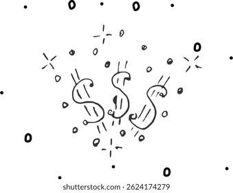 Money, winning, luck. Casino, gambling, entertainment. White background, free space, vector illustration 