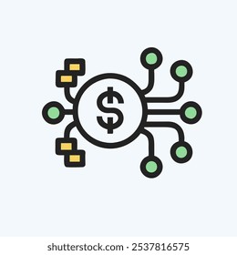 Money Wiring icon vector art image