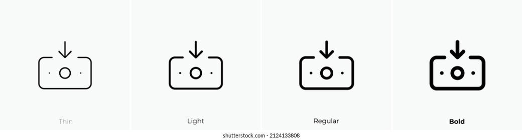 money withdraw icon. Thin, Light Regular And Bold style design isolated on white background
