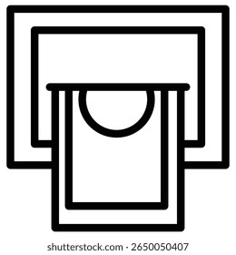 Icono de retiro de dinero logotipo de arte de contorno delgado plano