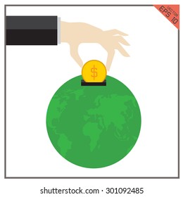 money world global vector earth illustration philanthropy