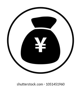 Money yen bag icon