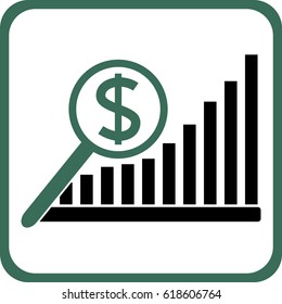 Money zoom analysis icon