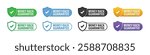 Money-Back Guarantee Label, Badge, Sticker, Stamp, Imprint, Seal Template with shield and tick mark on isolated white background suitable for product quality. Vector Illustration.