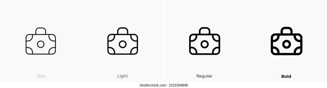 moneybag alt icon. Thin, Light Regular And Bold style design isolated on white background