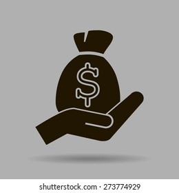 moneybag and hand