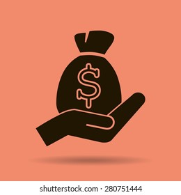 moneybag and hand
