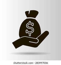 moneybag and hand