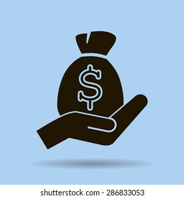moneybag and hand