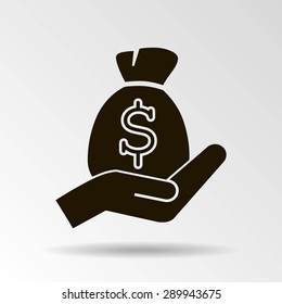 moneybag and hand