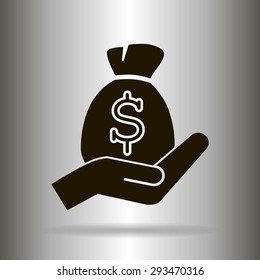 moneybag and hand