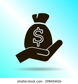 moneybag and hand