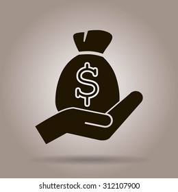 moneybag and hand
