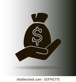 moneybag and hand