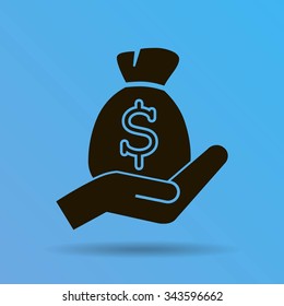 moneybag and hand